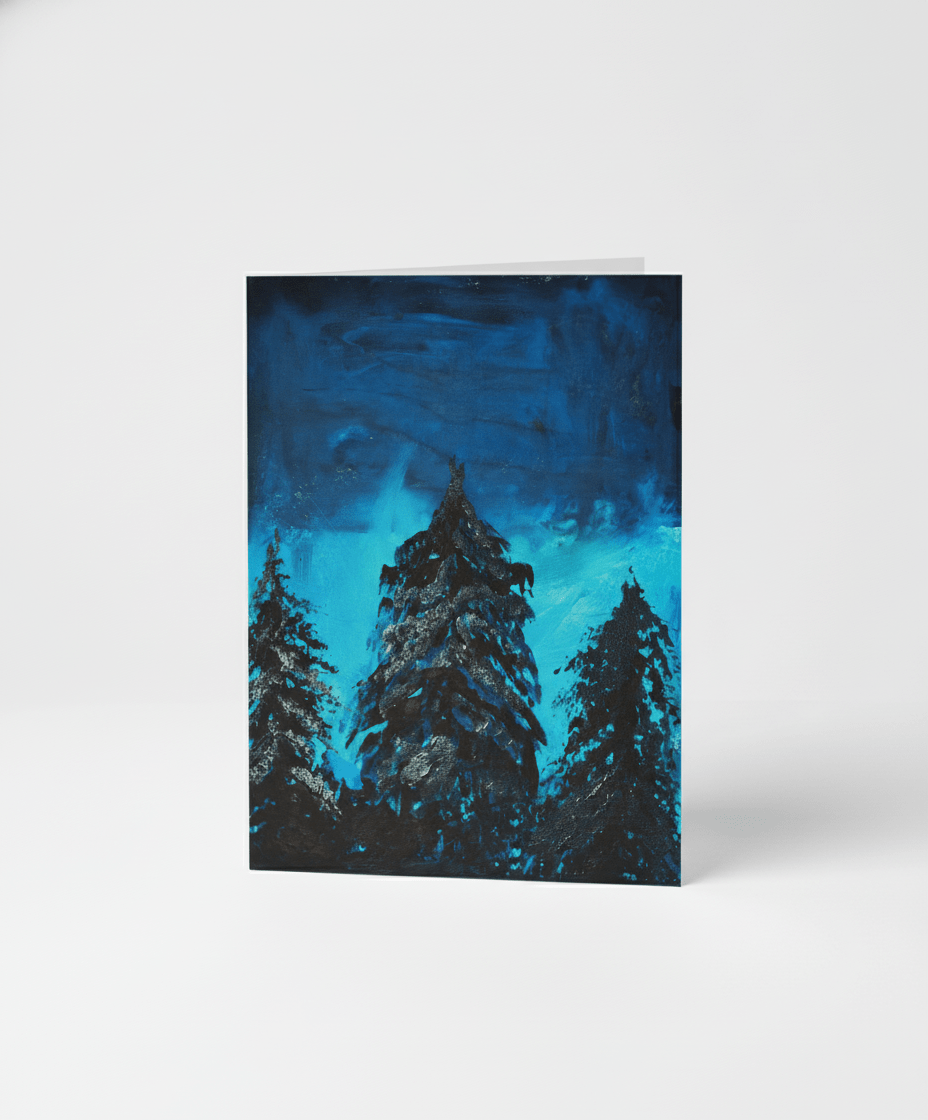 Frozen Glow - A6 Christmas Card - Travel Through Art Studio