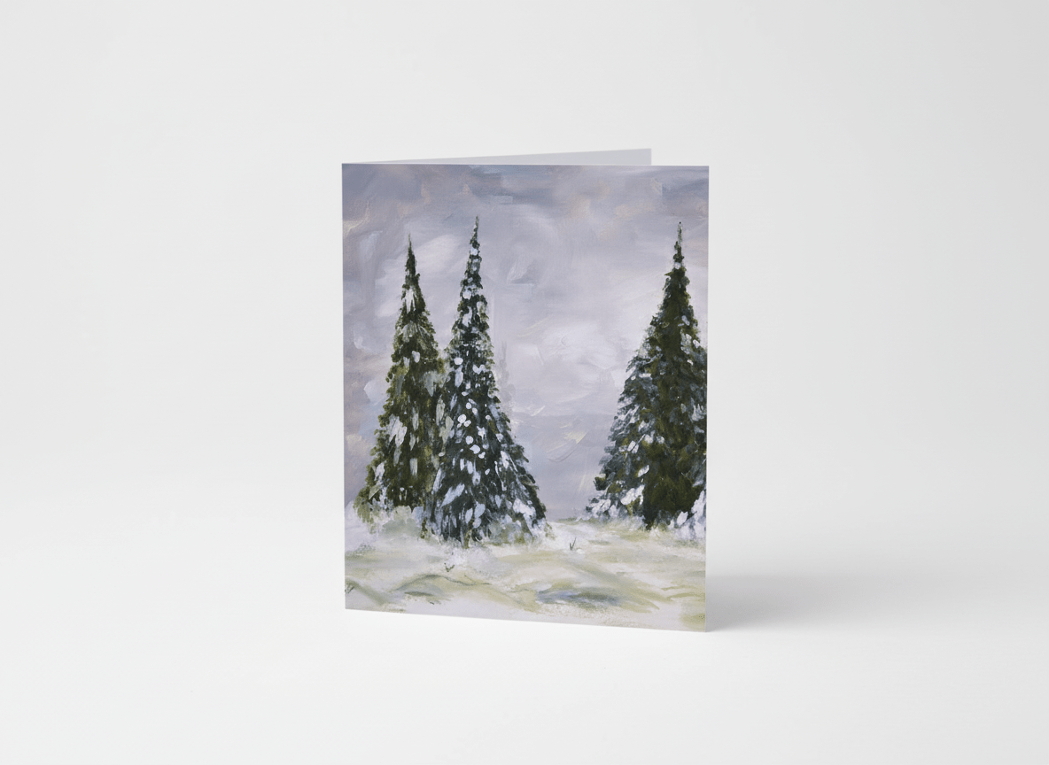 Silent Snow - A6 Christmas Card - Travel Through Art Studio