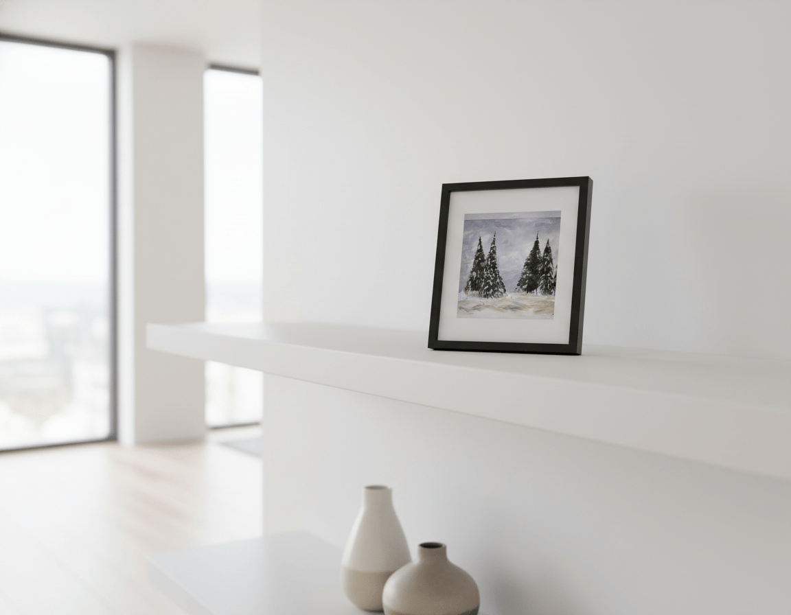 Silent Snow - A6 Postcard - Travel Through Art Studio