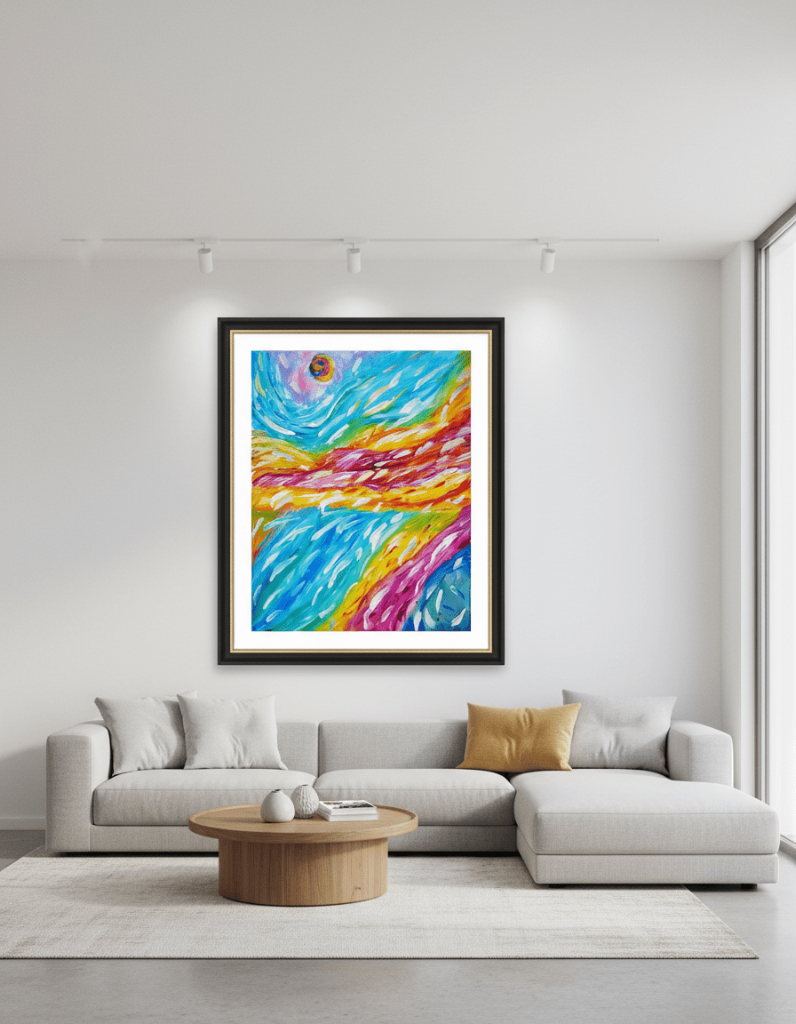 Waves of Light - A3 Art Print - Travel Through Art Studio