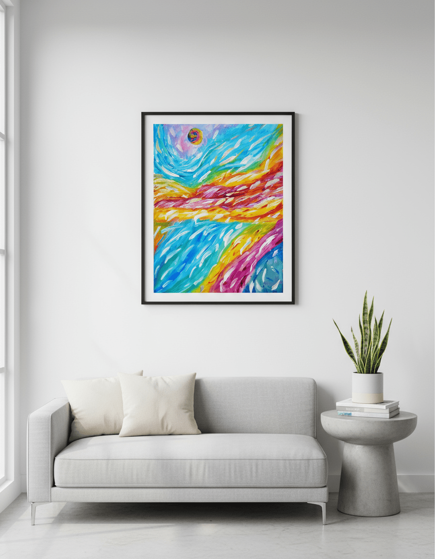 Waves of Light - A4 Art Print - Travel Through Art Studio