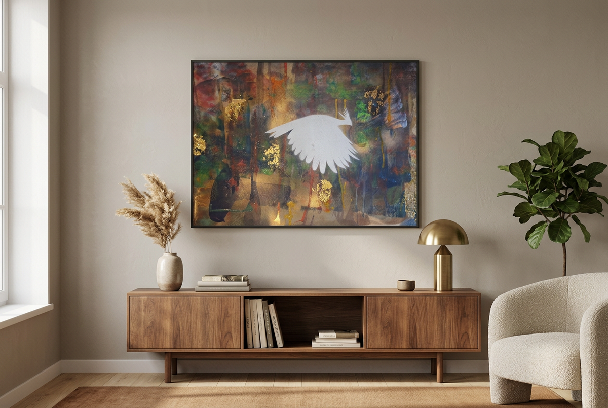 A3 artwork displayed on a wall