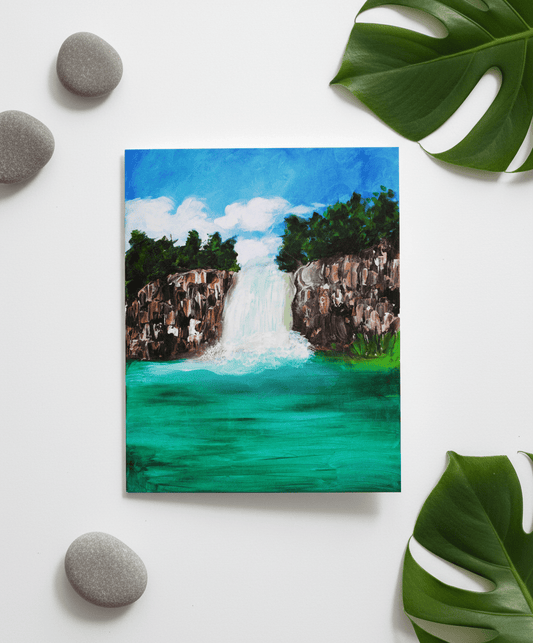 Amazon Waterfall - Greeting Card - Travel Through Art Studio