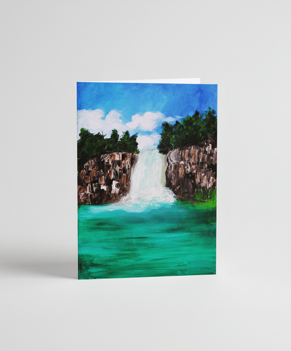 Amazon Waterfall - Greeting Card - Travel Through Art Studio