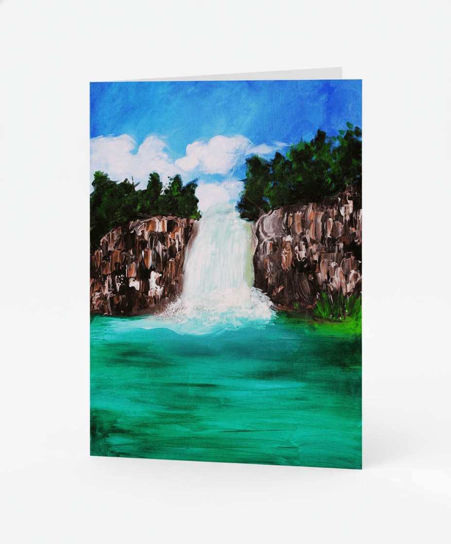 Amazon Waterfall - Greeting Card - Travel Through Art Studio