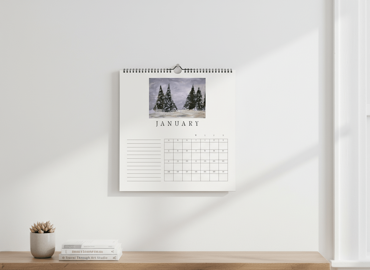 Art Explorers 2026 Wall Calendar - A4 - Travel Through Art Studio