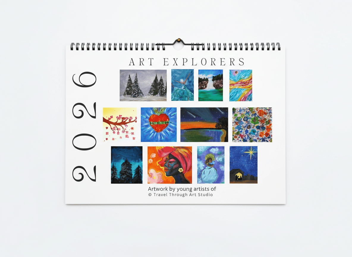 Art Explorers 2026 Wall Calendar - A4 - Travel Through Art Studio