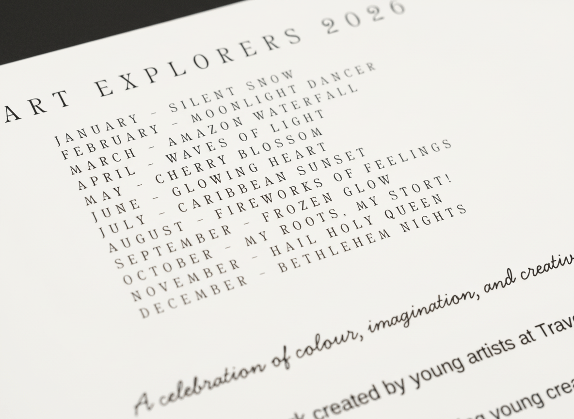 Art Explorers 2026 Wall Calendar - A4 - Travel Through Art Studio