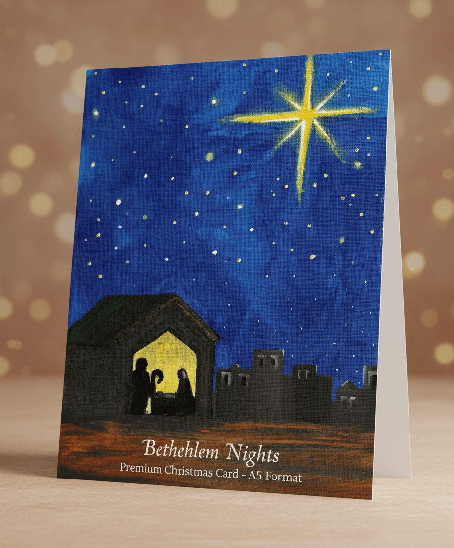 Bethlehem Nights - A5 Christmas Card - Travel Through Art Studio