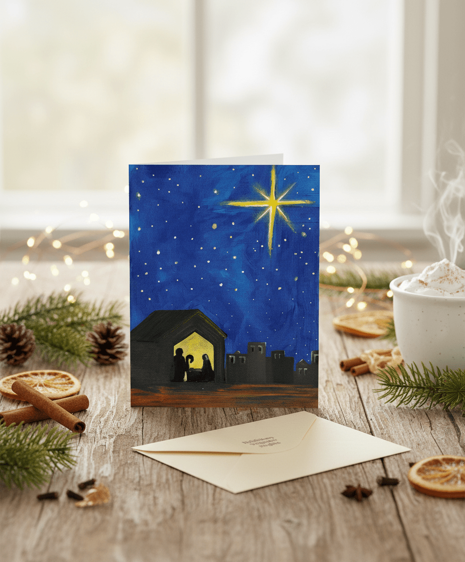 Bethlehem Nights - A5 Christmas Card - Travel Through Art Studio