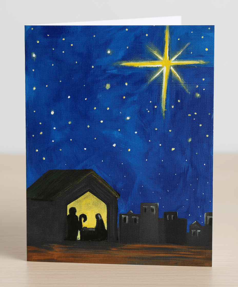 Bethlehem Nights - A6 Christmas Card - Travel Through Art Studio