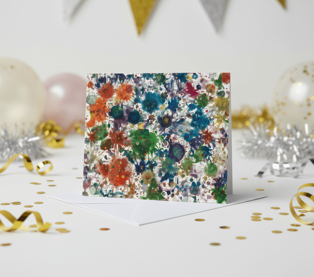 Fireworks of Feelings - A6 Christmas Card - Travel Through Art Studio