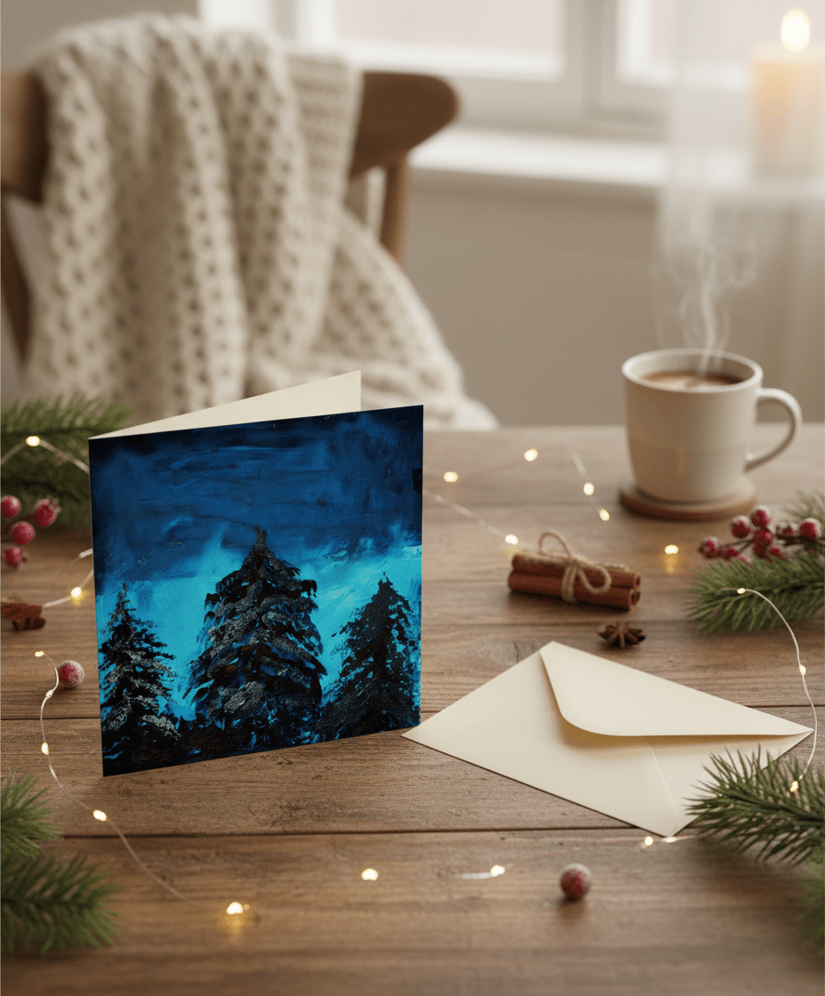 Frozen Glow - A6 Christmas Card - Travel Through Art Studio