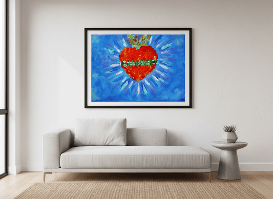 Glowing Heart - A3 Art Print - Travel Through Art Studio