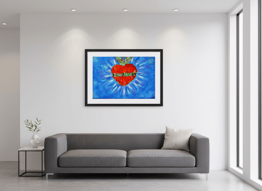 Glowing Heart - A4 Art Print - Travel Through Art Studio