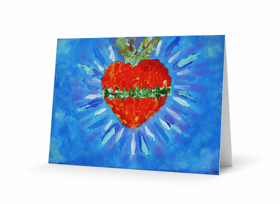 Glowing Heart - Greeting Card - Travel Through Art Studio