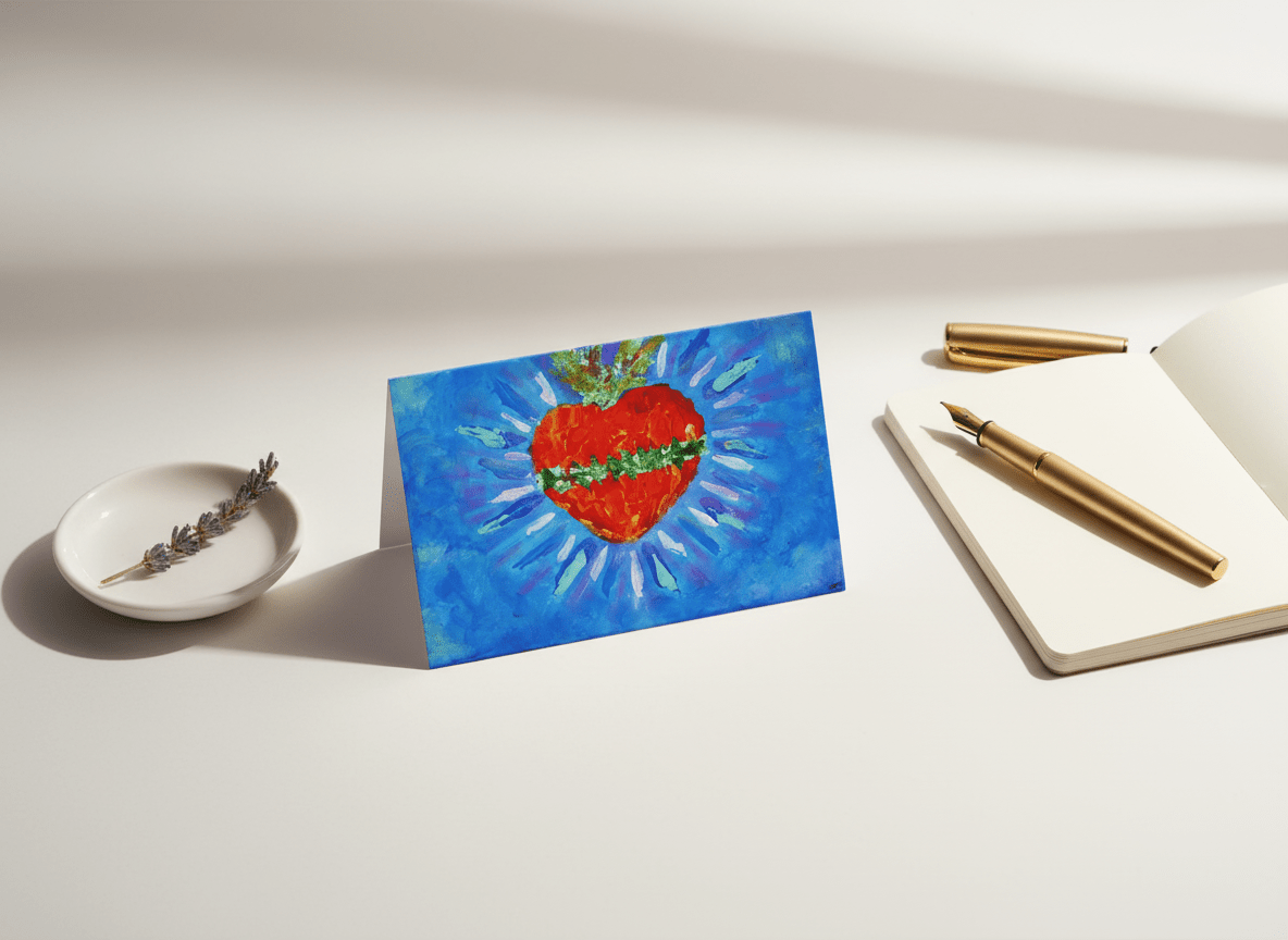 Glowing Heart - Greeting Card - Travel Through Art Studio