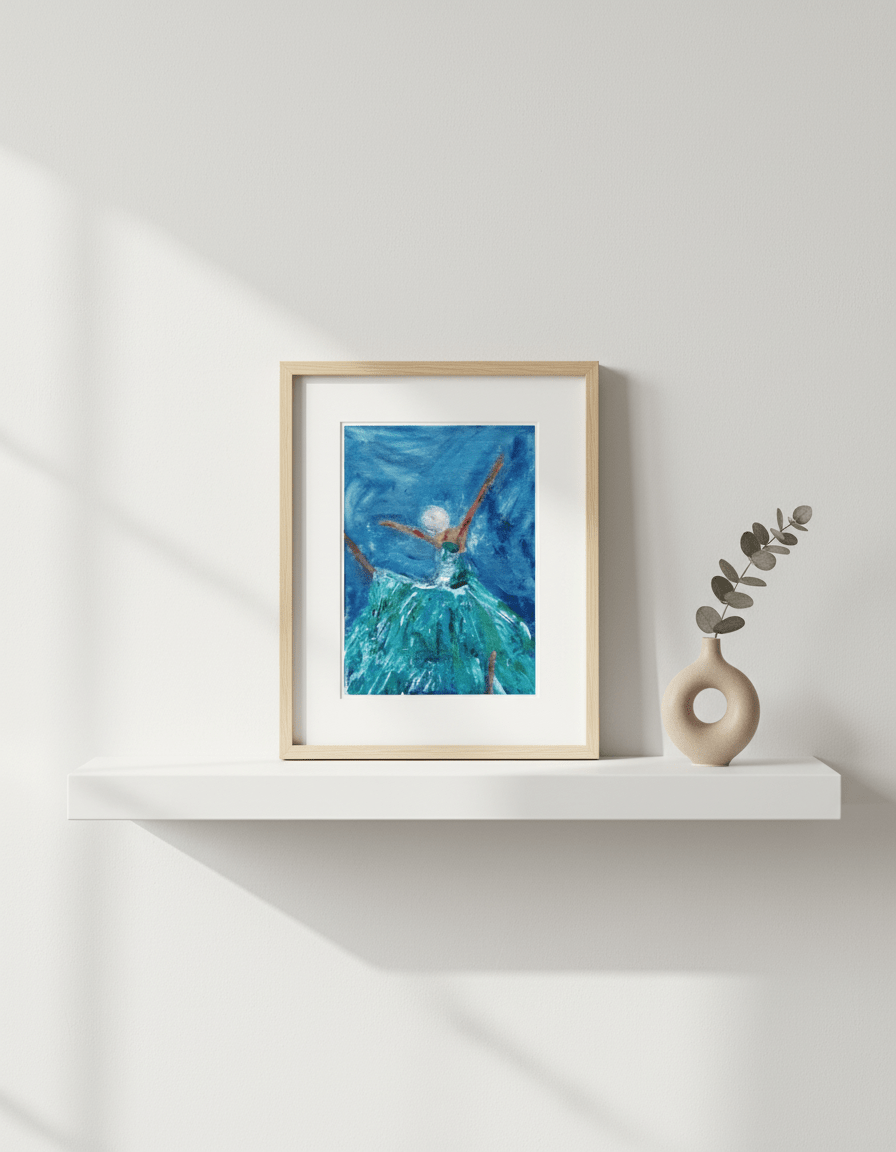 Moonlight Dance - A6 Postcard - Travel Through Art Studio