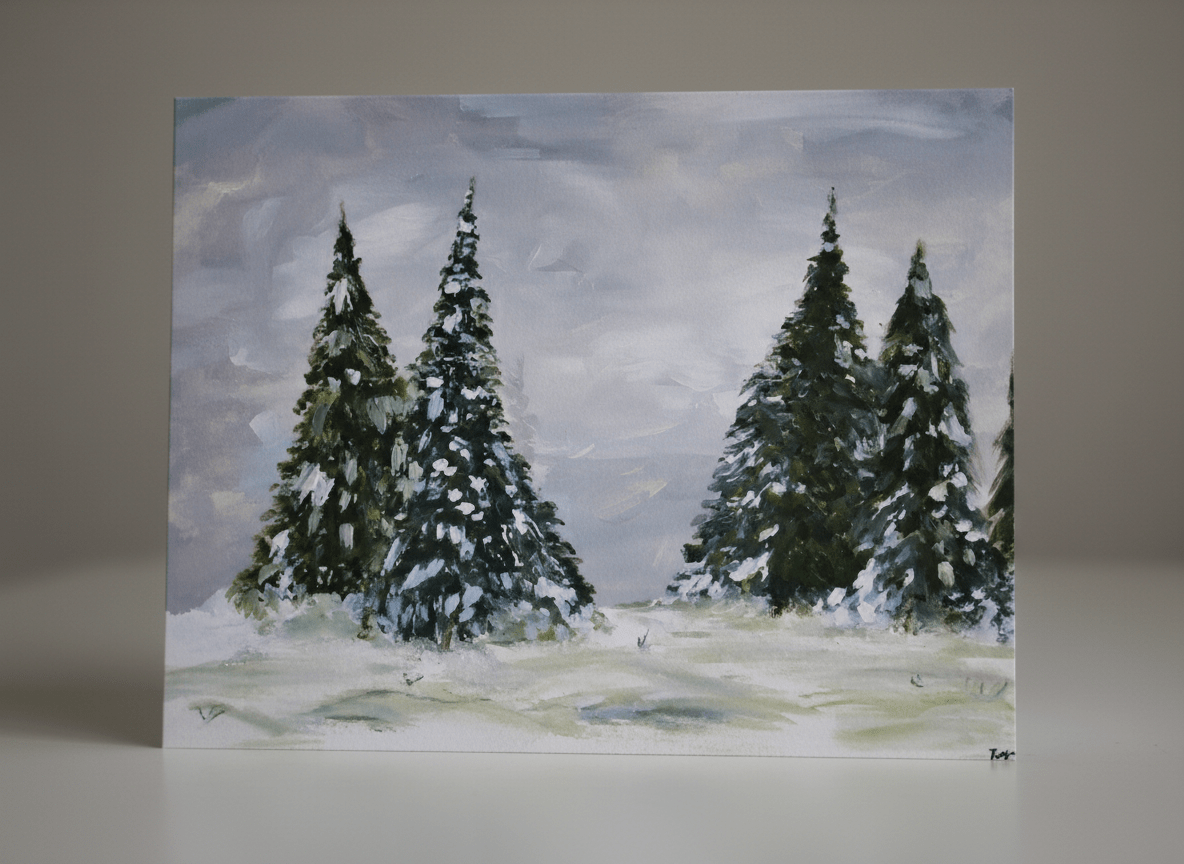 Silent Snow - A6 Christmas Card - Travel Through Art Studio