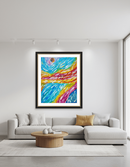 Waves of Light - A3 Art Print - Travel Through Art Studio