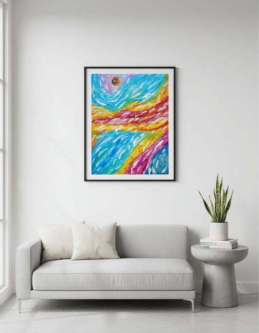 Waves of Light - A4 Art Print - Travel Through Art Studio