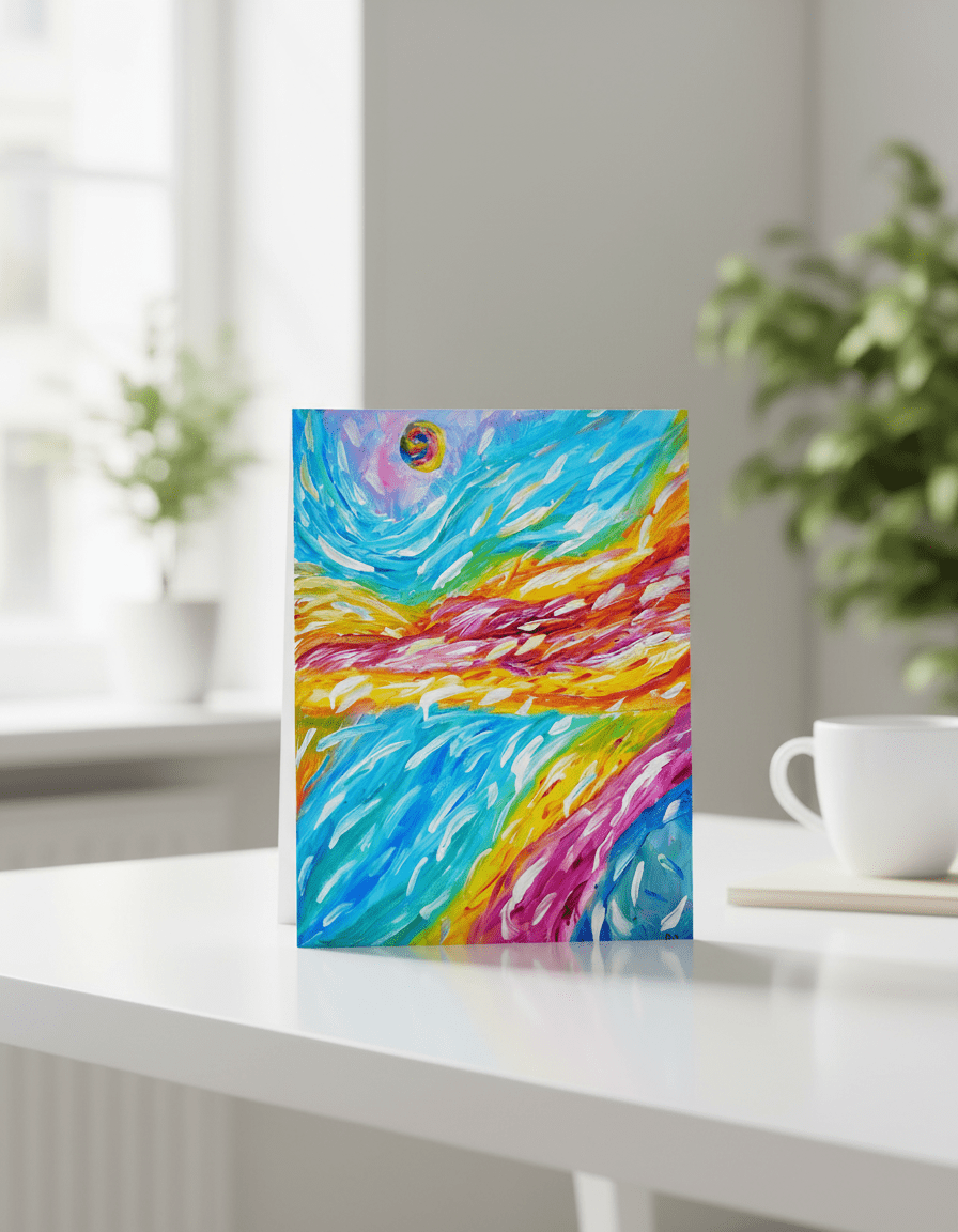Waves of Light - A6 Postcard - Travel Through Art Studio